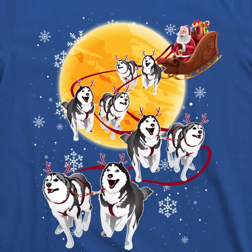 Santa Ride Sleigh Siberian Husky Christmas Dog Lover Gift Cool Gift T-Shirt