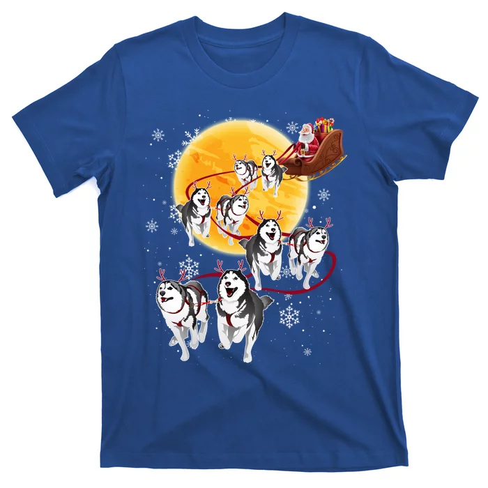 Santa Ride Sleigh Siberian Husky Christmas Dog Lover Gift Cool Gift T-Shirt