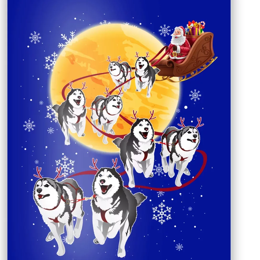 Santa Ride Sleigh Siberian Husky Christmas Dog Lover Gift Cool Gift Poster