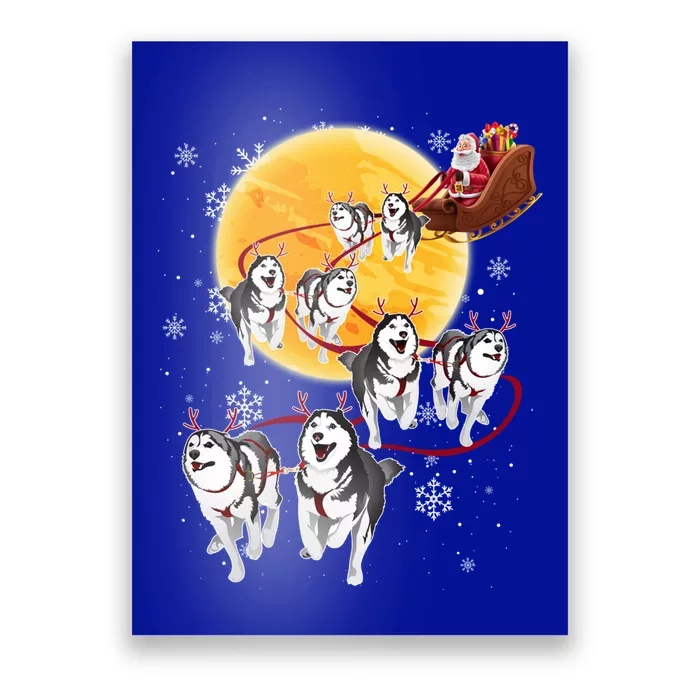 Santa Ride Sleigh Siberian Husky Christmas Dog Lover Gift Cool Gift Poster