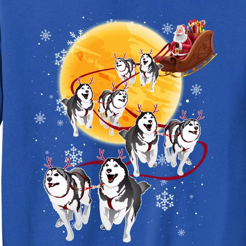 Santa Ride Sleigh Siberian Husky Christmas Dog Lover Gift Cool Gift Tall Sweatshirt