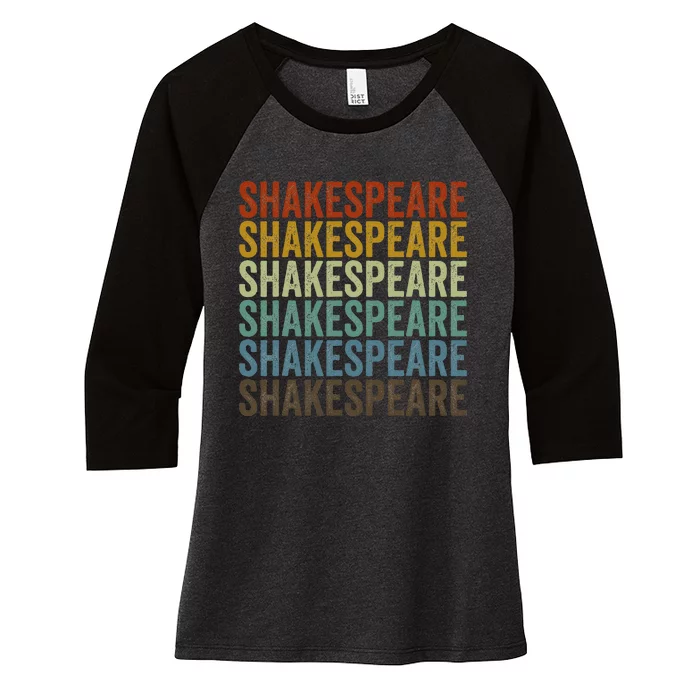 Shakespeare Retro Women's Tri-Blend 3/4-Sleeve Raglan Shirt