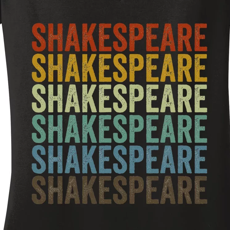 Shakespeare Retro Women's V-Neck T-Shirt