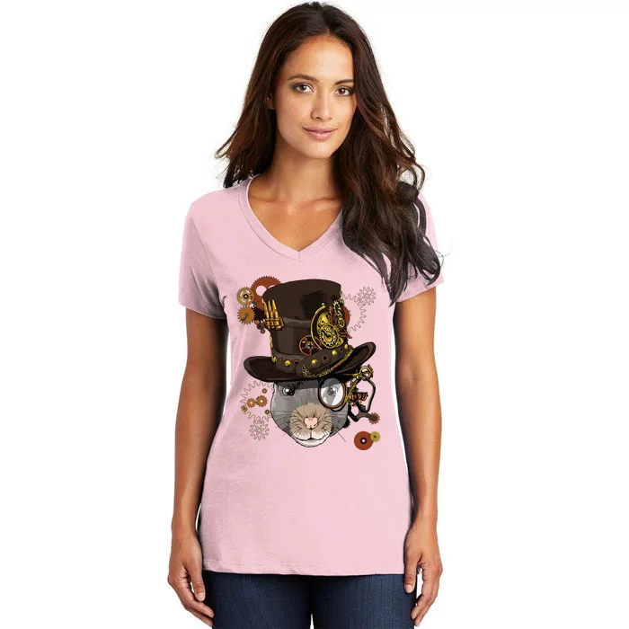 Steampunk Rat Steampunk Rat Lovers Women's V-Neck T-Shirt