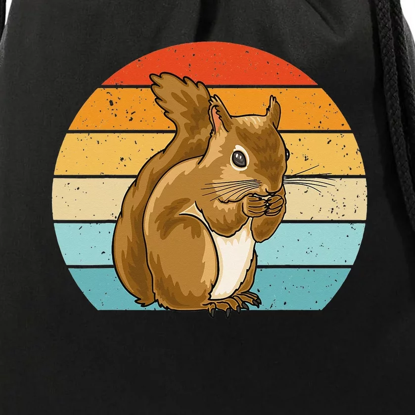 Squirrel Retro Squirrel Squirrel Lover Drawstring Bag