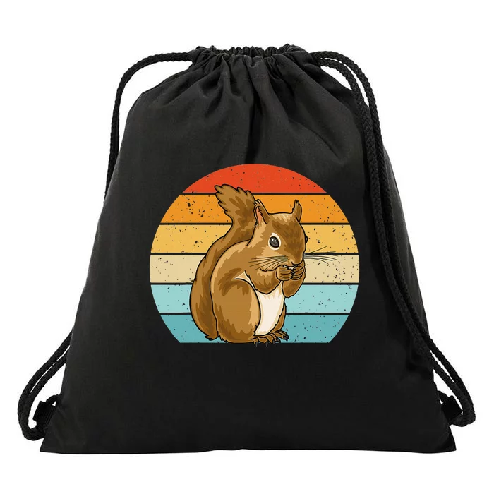 Squirrel Retro Squirrel Squirrel Lover Drawstring Bag