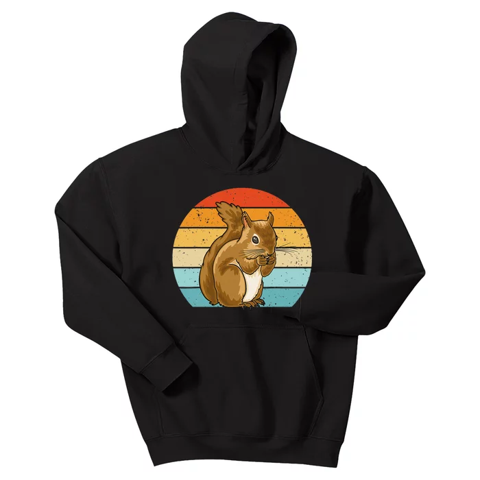 Squirrel Retro Squirrel Squirrel Lover Kids Hoodie