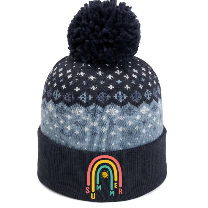 Summer Rainbow Sunshine Cute The Baniff Cuffed Pom Beanie