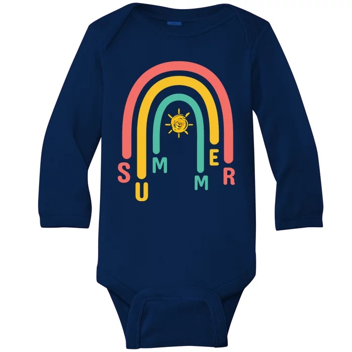 Summer Rainbow Sunshine Cute Baby Long Sleeve Bodysuit