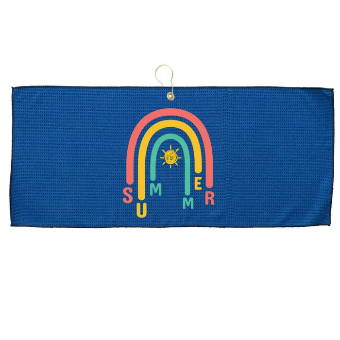 Summer Rainbow Sunshine Cute Large Microfiber Waffle Golf Towel