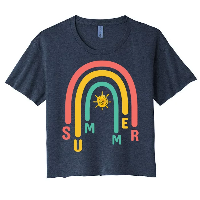 Summer Rainbow Sunshine Cute Women's Crop Top Tee