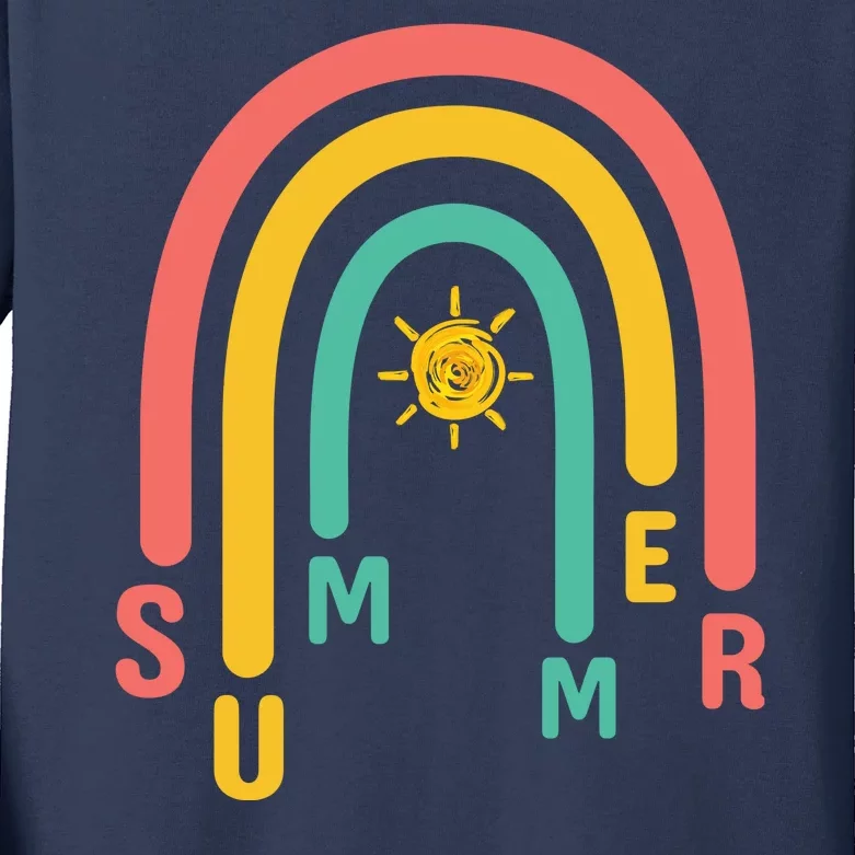 Summer Rainbow Sunshine Cute Kids Long Sleeve Shirt