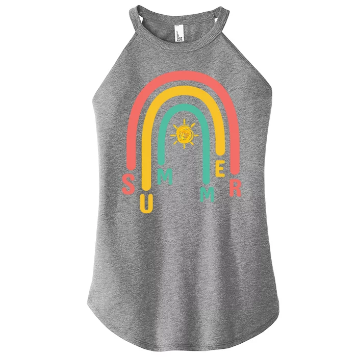 Summer Rainbow Sunshine Cute Women’s Perfect Tri Rocker Tank