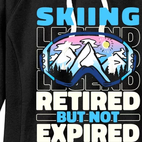 Skiing Retired Ski Cool Gift Winter Sports Skier Gift Women's Fleece Hoodie