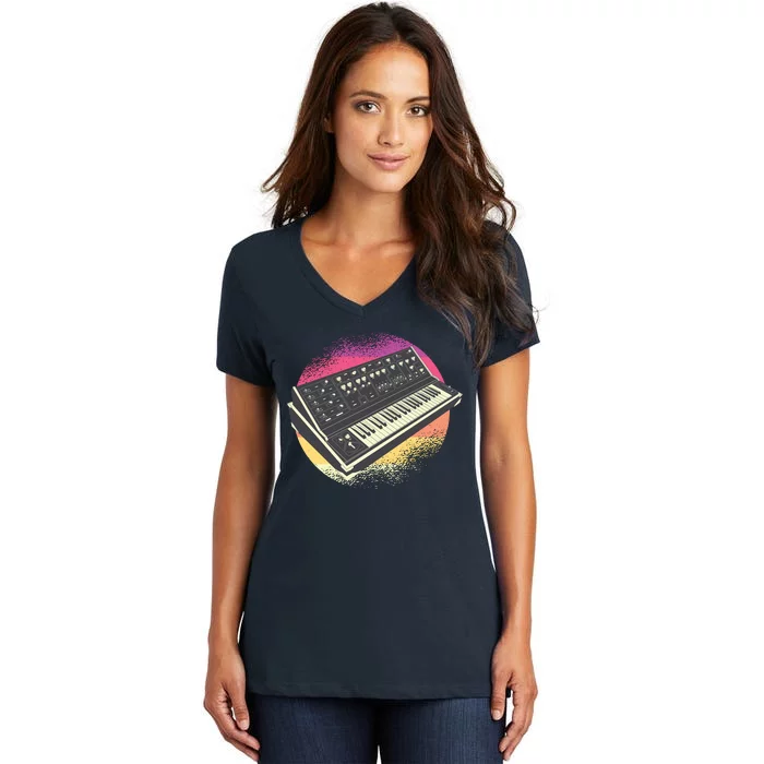 Synthesizer Retro Women's V-Neck T-Shirt