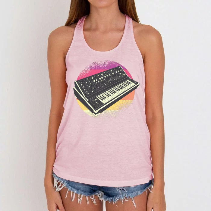 Synthesizer Retro Women's Knotted Racerback Tank