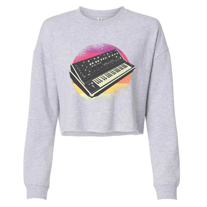 Synthesizer Retro Cropped Pullover Crew