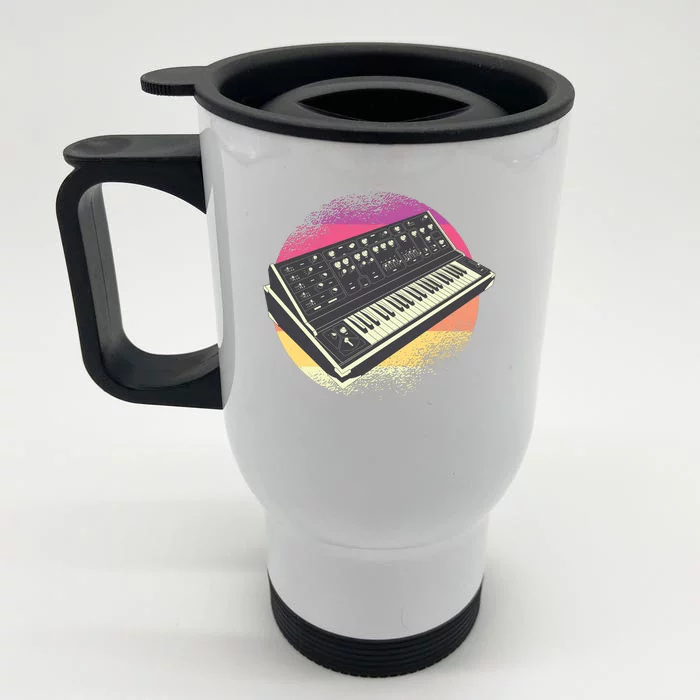 Synthesizer Retro Front & Back Stainless Steel Travel Mug