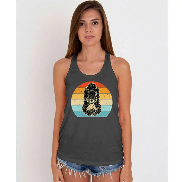 Squirrel Retro Squirrel Squirrel Lover Women's Knotted Racerback Tank