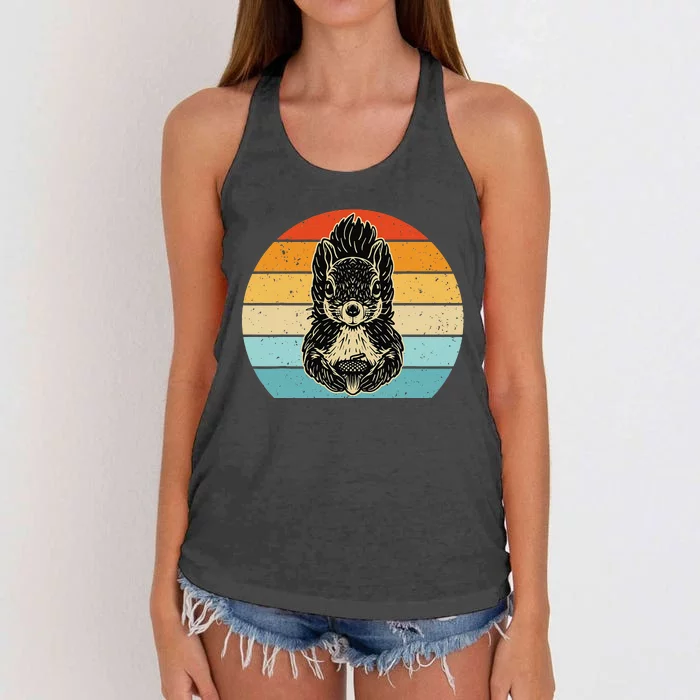 Squirrel Retro Squirrel Squirrel Lover Women's Knotted Racerback Tank