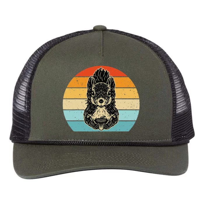 Squirrel Retro Squirrel Squirrel Lover Retro Rope Trucker Hat Cap