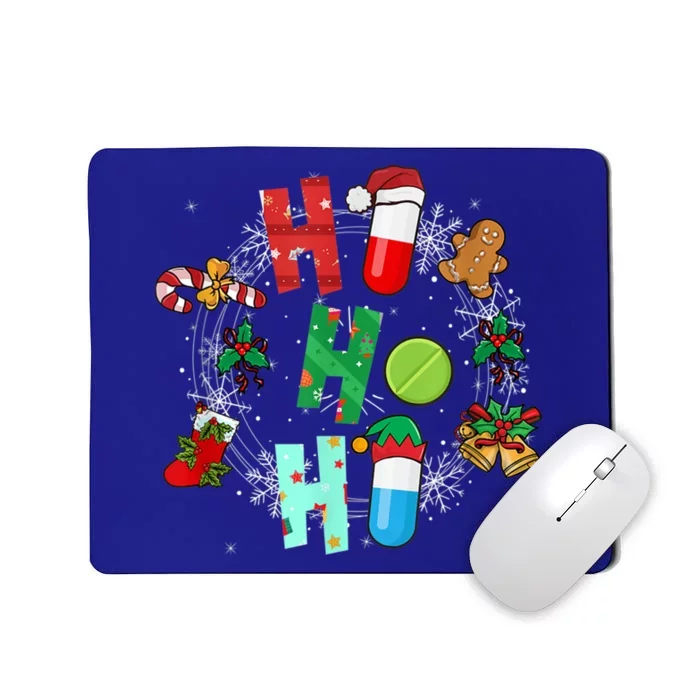 Snow Reindeer Santa Claus Pharmacy Crew Christmas Funny Gift Mousepad