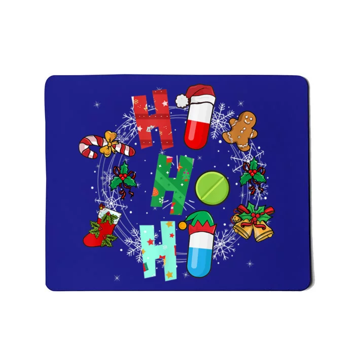 Snow Reindeer Santa Claus Pharmacy Crew Christmas Funny Gift Mousepad