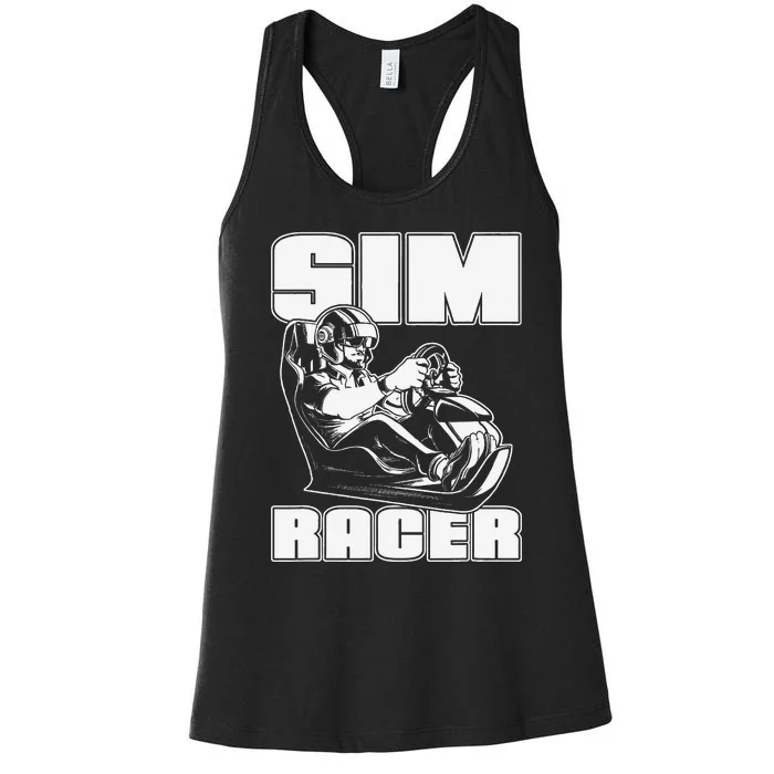 Sim Racer Simulation Gaming Race Car Sim Racing Women's Racerback Tank