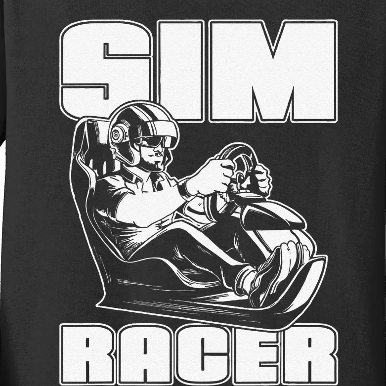 Sim Racer Simulation Gaming Race Car Sim Racing Kids Long Sleeve Shirt