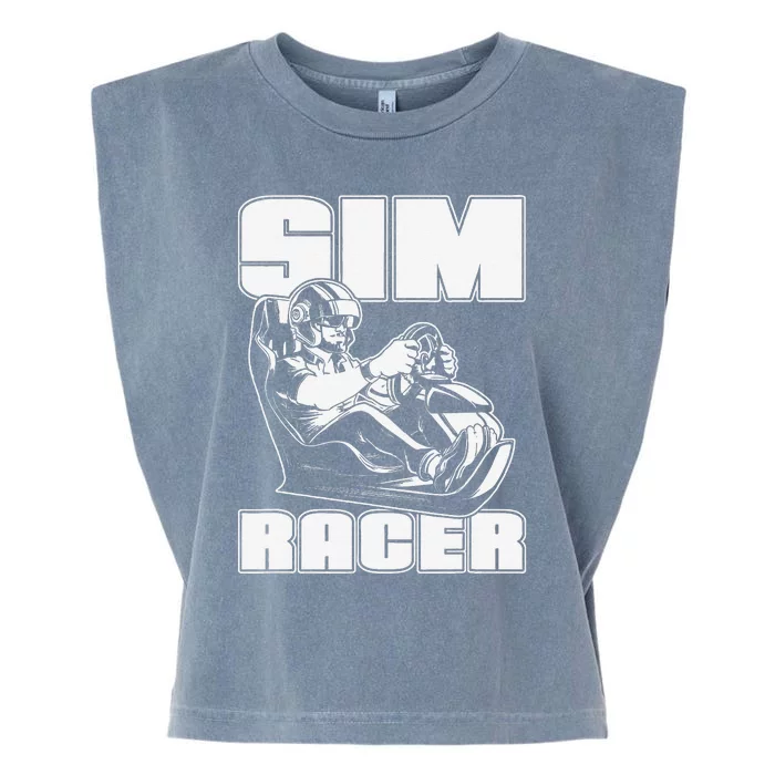 Sim Racer Simulation Gaming Race Car Sim Racing Garment-Dyed Women's Muscle Tee