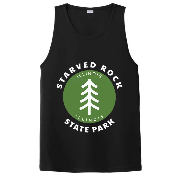 Starved Rock State Park Illinois Il Forest Tree Badge Performance Tank