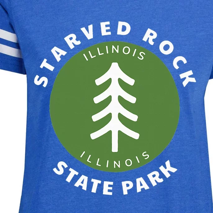 Starved Rock State Park Illinois Il Forest Tree Badge Enza Ladies Jersey Football T-Shirt