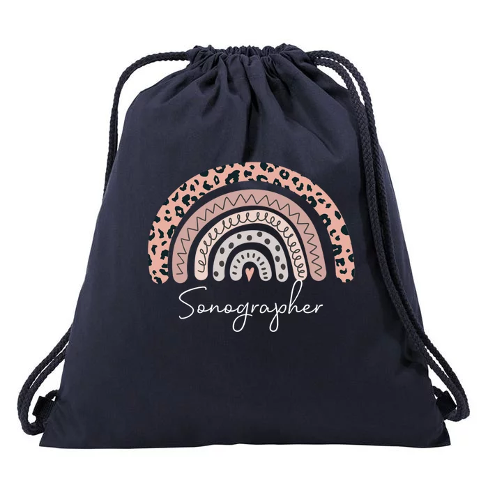 Sonographer Rainbow Sonography Ultrasound Tech Cardiac Gift Drawstring Bag