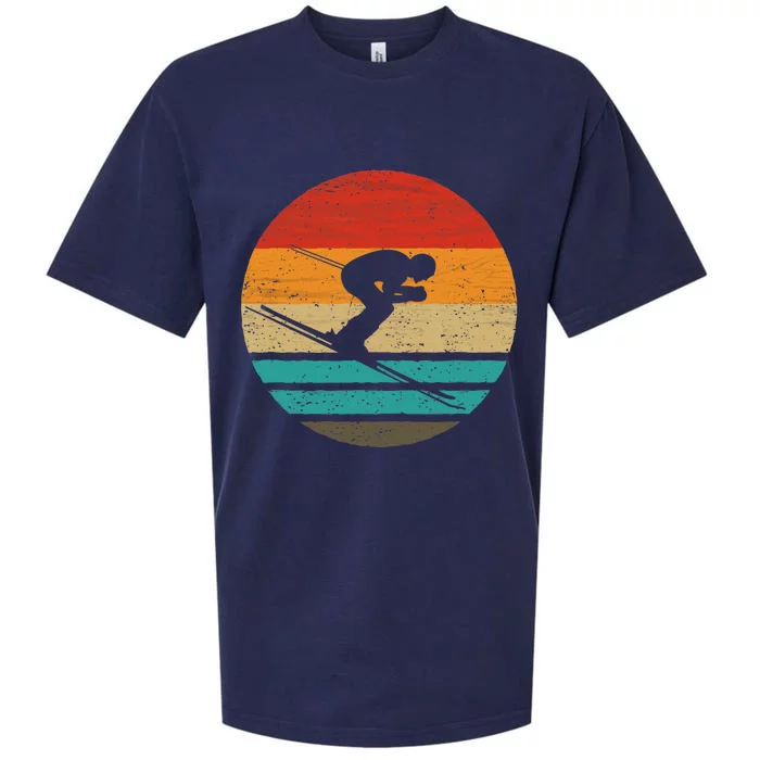 Skiing Retro Style Vintage Sueded Cloud Jersey T-Shirt