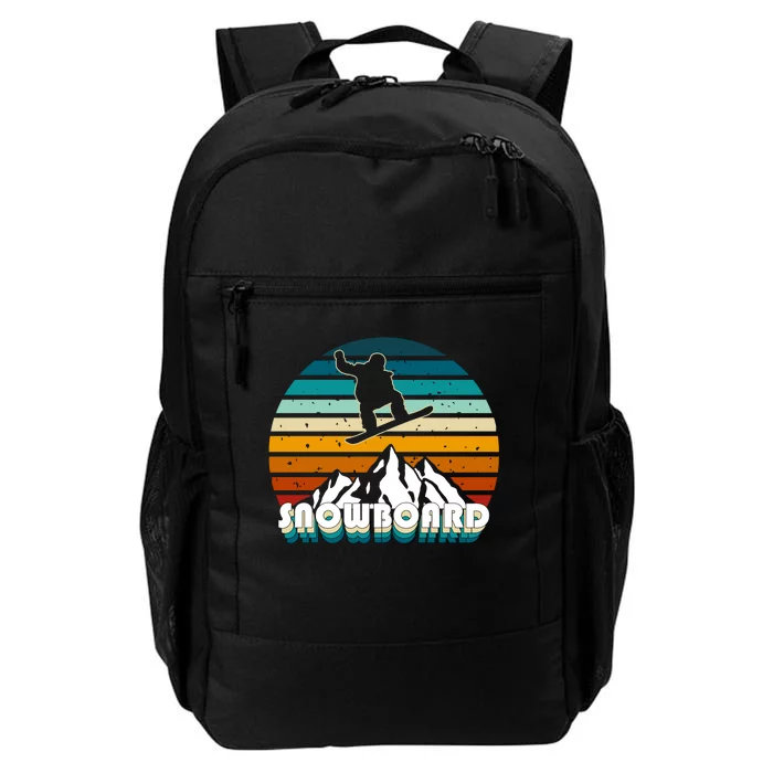 Snowboard Retro Sunset Daily Commute Backpack