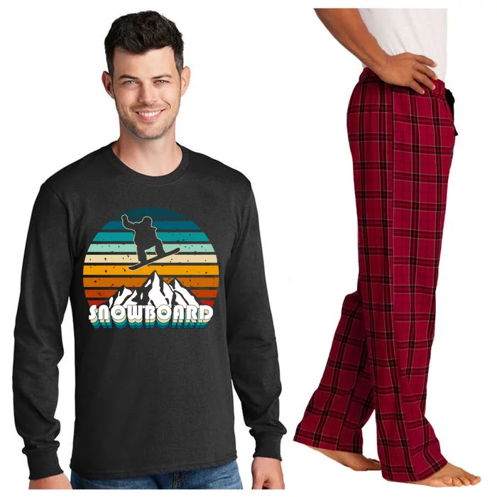 Snowboard Retro Sunset Long Sleeve Pajama Set