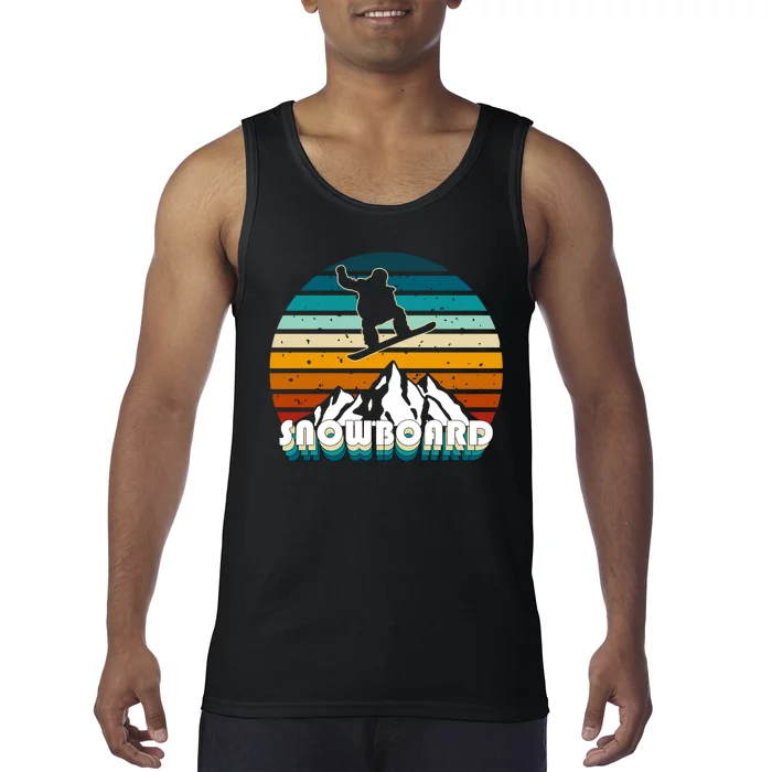 Snowboard Retro Sunset Tank Top