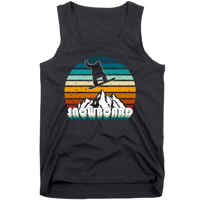 Snowboard Retro Sunset Tank Top