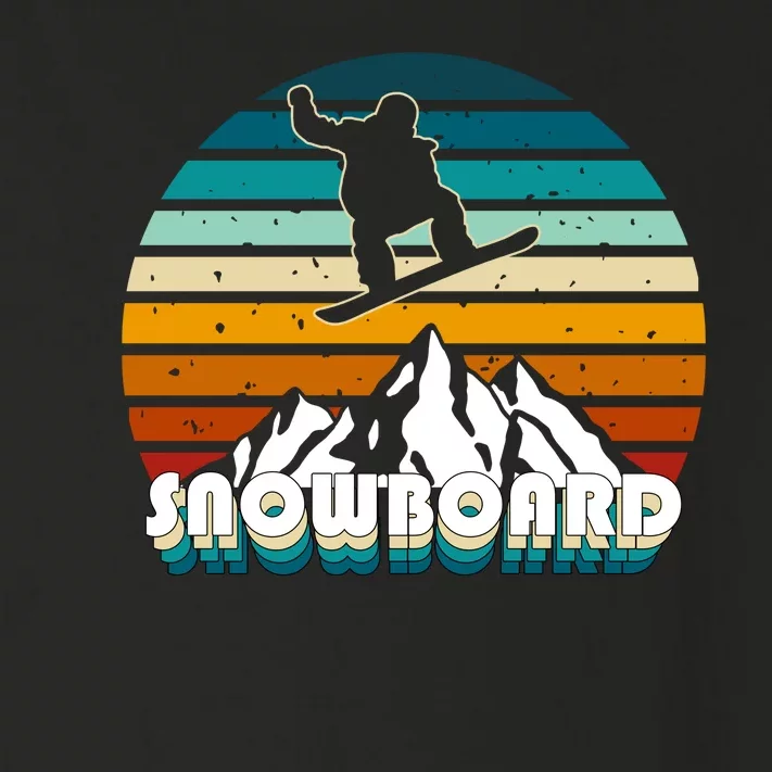 Snowboard Retro Sunset Toddler Long Sleeve Shirt