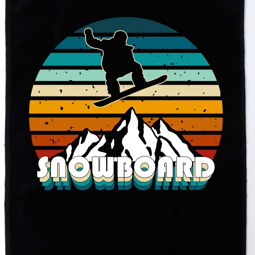 Snowboard Retro Sunset Platinum Collection Golf Towel