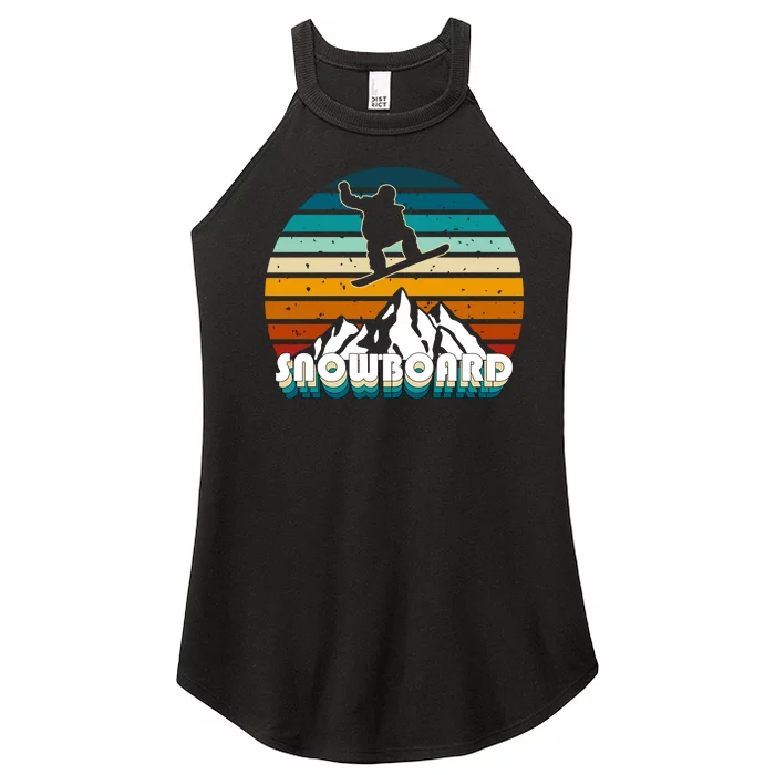 Snowboard Retro Sunset Women’s Perfect Tri Rocker Tank