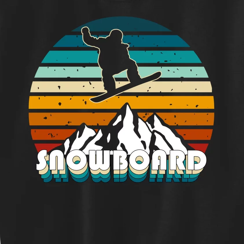 Snowboard Retro Sunset Kids Sweatshirt