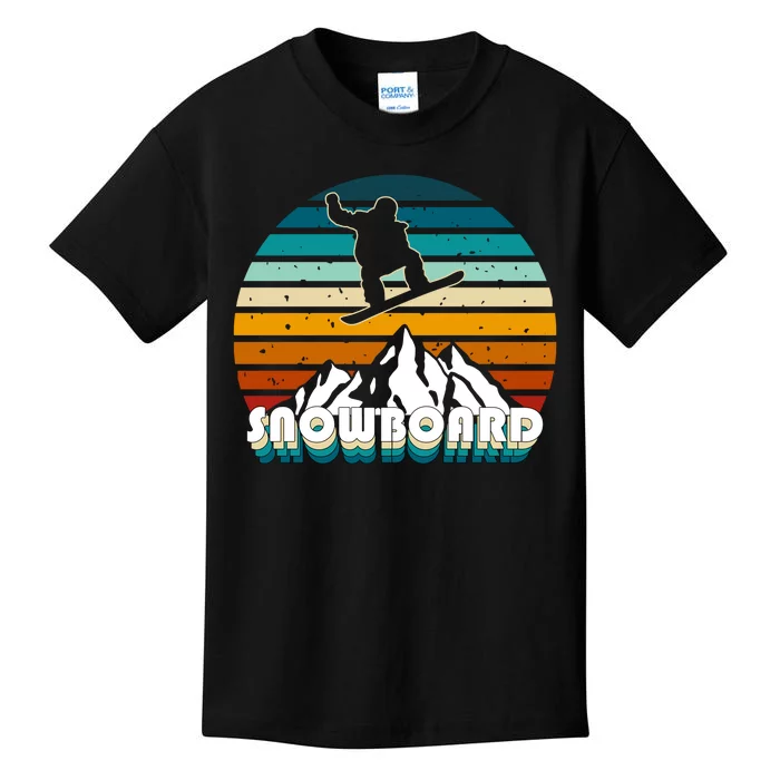 Snowboard Retro Sunset Kids T-Shirt