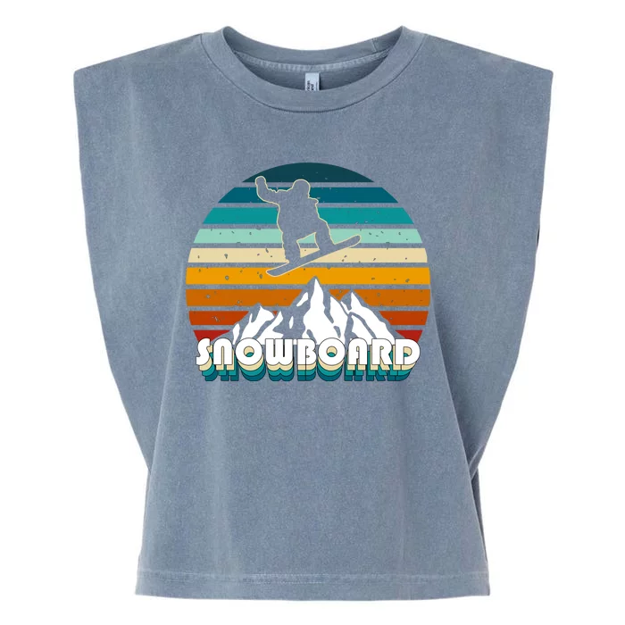 Snowboard Retro Sunset Garment-Dyed Women's Muscle Tee