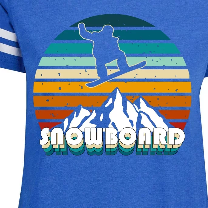 Snowboard Retro Sunset Enza Ladies Jersey Football T-Shirt