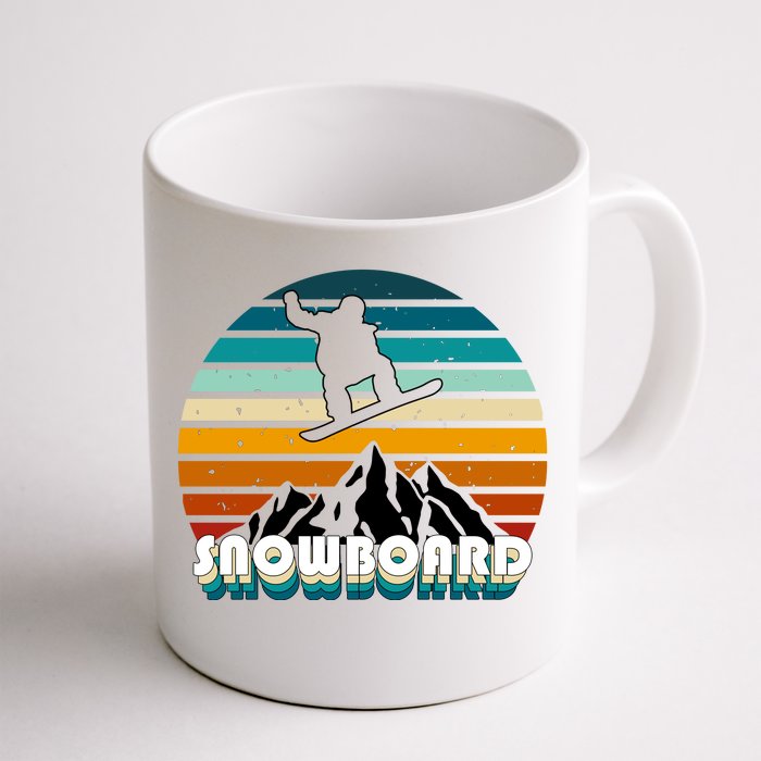 Snowboard Retro Sunset Front & Back Coffee Mug