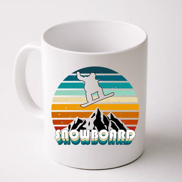 Snowboard Retro Sunset Front & Back Coffee Mug