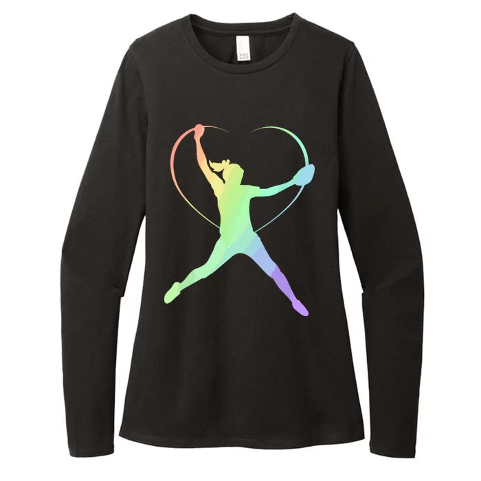 Soft Rainbow Softball Gifts For Teen Girl Pitcher Patterned Womens CVC Long Sleeve Shirt