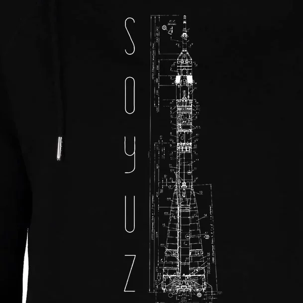 Soyuz Rocket Space Soviet Union Russia Communism Womens Funnel Neck Pullover Hood