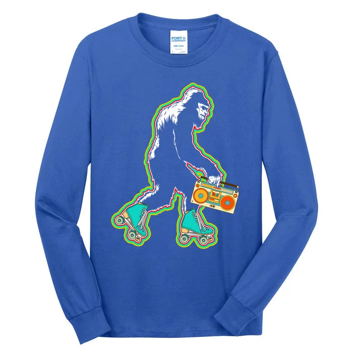 Sasquatch Roller Skater Bigfoot Skate Vintage Roller Skating Gift Tall Long Sleeve T-Shirt